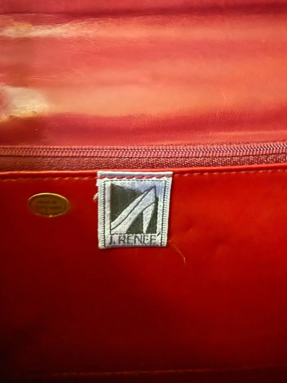 J. Renee Snakeskin Convertible Clutch Shoulder Bag Burgundy Wine Vintage